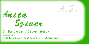 anita sziver business card